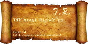 Tószegi Richárd névjegykártya
